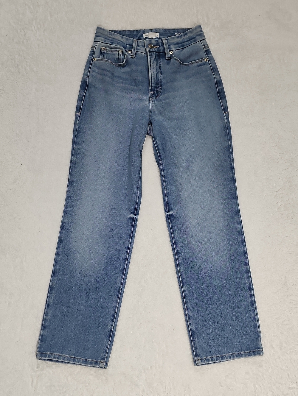 Good American Good Legs Mid Rise Straight Jeans In Indigo1012 - Picture 2 of 9